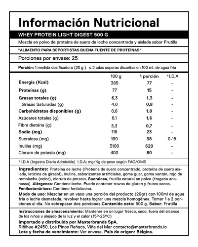Proteina Whey Light Digest 500gr Qnt