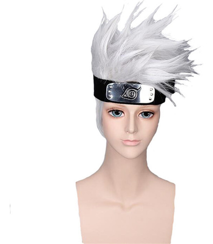 Peluca De Cosplay Flagstaff Kakashi, Pelo Corto, Gris Platea