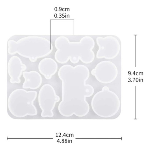 Molde De Silicona Para Para 11 Plaquitas Perro Gato