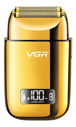 Shaver Vgr V-338 Afeitadora Rasurador Profesional Recargable Color Dorado 110V/240V