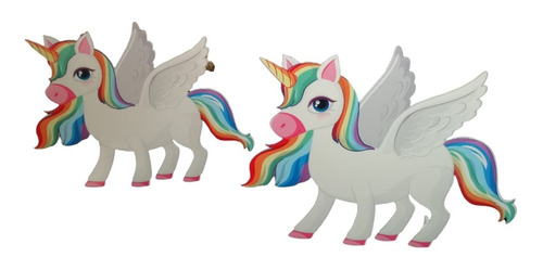 Duo Pack Figuras Unicornio Para Decorar Fiesta