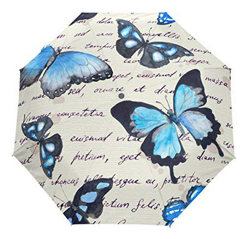 Sombrilla O Paraguas - Qmxo Vintage Animal Butterfly Folds A