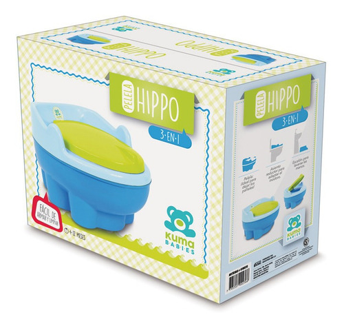 Inodoro Pelela Infantil Hippo 3 En 1 Reforzada Kuma