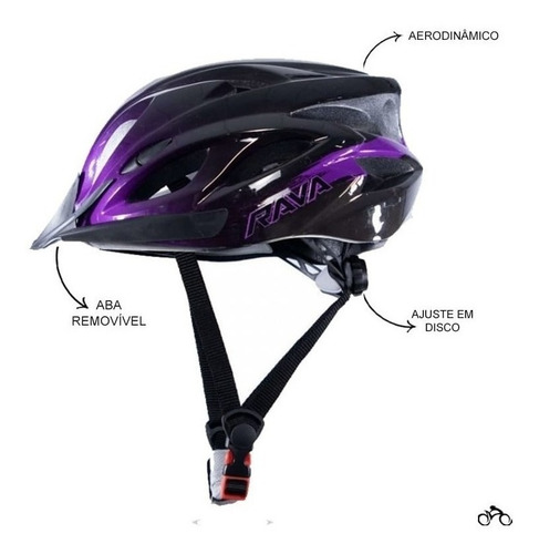 Capacete Ciclismo Rava Space New Iii Bicicleta Mtb Speed Mtb Cor Violeta-escuro Tamanho G