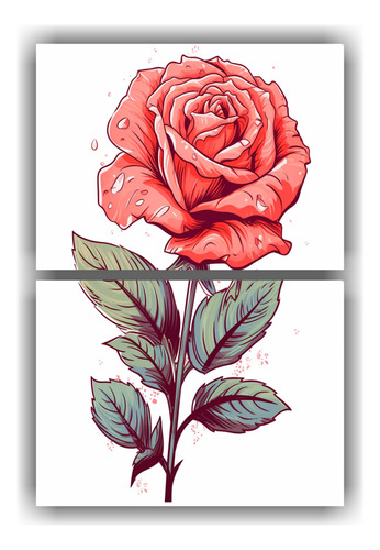 Dos Cuadros Estilo Galeria Rosas Naturaleza Viva 65x100cm