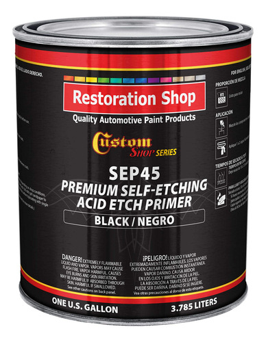 Custom Shop Premium Black Self Etching Primer, 1 Galón -