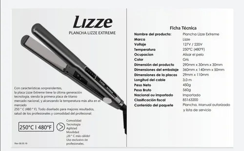 Plancha Lizze Extreme Original 100 Serum Termoprotector