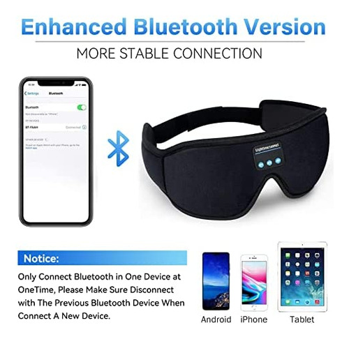 Auriculares Para Dormir Bluetooth 50 Inalámbrico 3d Máscara