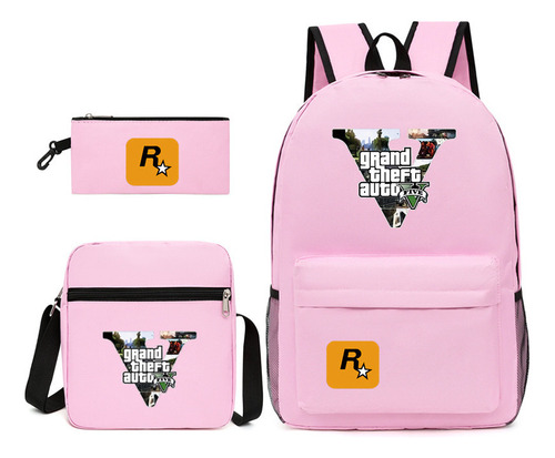 Mochila Para Juego Anime Grand Theft Auto Gta5, Juego De 3 P