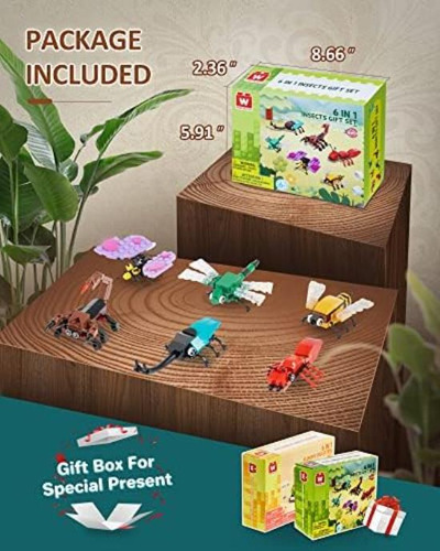 Conjunto De Blocos De Construção De Mini Insetos Wise Block