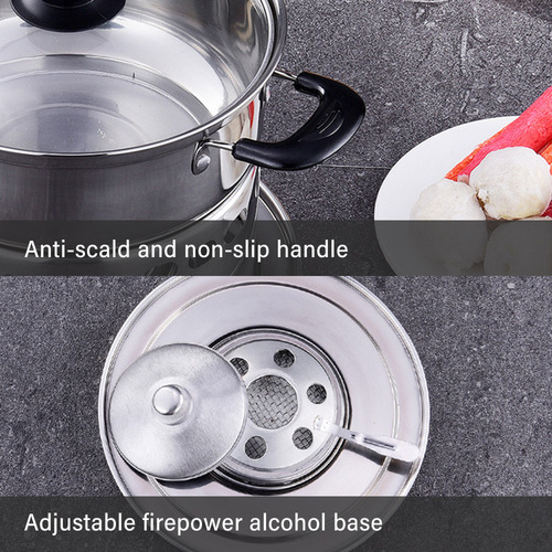 K Fogão Portátil De Álcool Em Aço Inoxidável Para Cozinhar