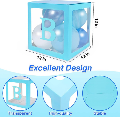 Azul Cubos Para Globos Decorativos Baby Shower Y Cumpleaño