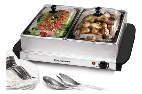 Elite Gourmet Ewm-6122# Bandejas Duales De 2 X 2.5 Qt., Serv