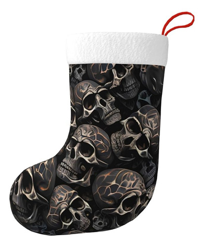 Medias De Navidad Grandes De Calavera Negra Gotica Decoracio