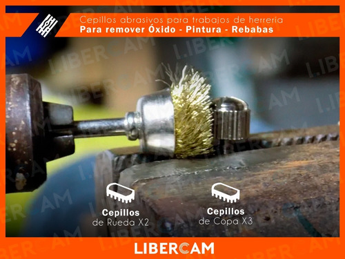 Imagen 5 de 10 de Set Cepillos Para Taladro Kit 5 Piezas Madera Metal Copa