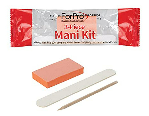 Limas De Uñas Forpro Basics 3-piece Mani Kit, White Wood Nai