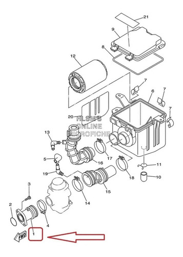 Tobera Admisión Yamaha Big Bear 250 05/09 Original Yh Top Ra