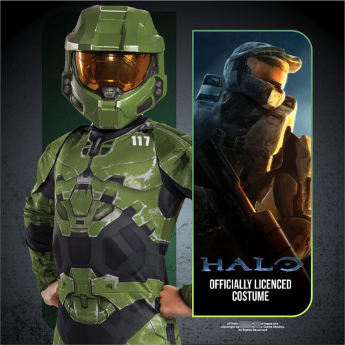 Overol Halo Infinite Master Chief Para Niños Talla L Verde N