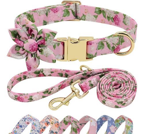 Beirui Lindo Juego De Collar Y Correa Para Perros Hembras, C
