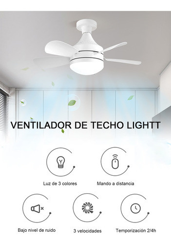 50w Luces De Techo Con Ventilador Con Mando A Distancia 6pcs Blanco