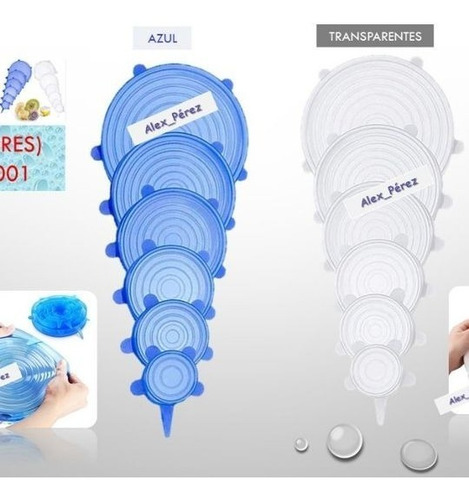 Imagen 4 de 4 de Pack 6 Tapas De Silicona Ajustables Flexible