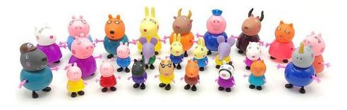 39 Piezas De Peppa Pig Familia Figuras Juguetes