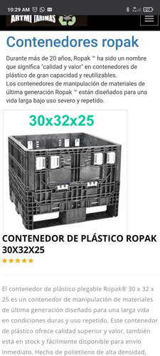 Contenedor Colapsable Ropak Abatible Renta Compra Venta Repa
