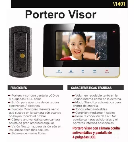 Portero Visor Con Cámara Oculta Pantalla 4 Pulgadas Vi401