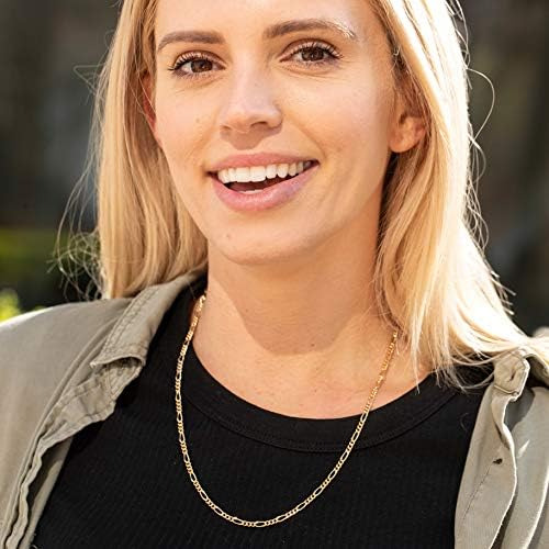 Lifetime Jewelry Collar De Cadena Figaro De 3,5 Mm Chapado E