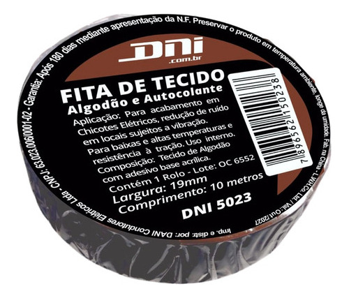 Fita Isolante Tecido Chicote Lonada Dni Com Cola Antichama