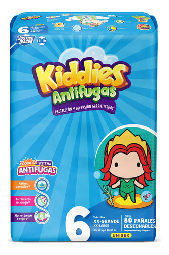 Pañales Kiddies Antifugas Talla 6 Xxg Unisex 80 Piezas