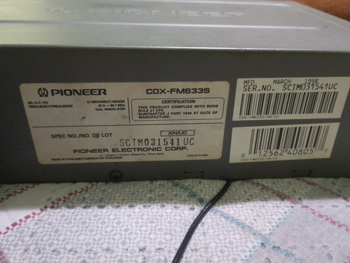 Disqueteira Fm Pioneer Cdx-fm6335 Excelente Estado (Usado)