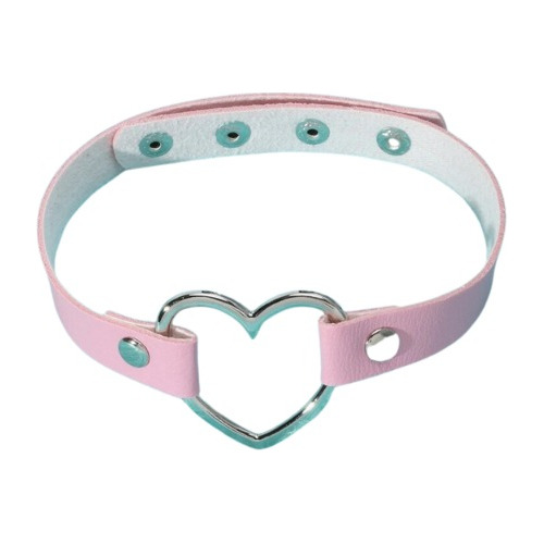 Collar/gargantilla Cuerina Chocker   Corazón Rosado 