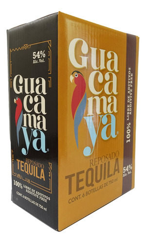 Caja Tequila Guacamaya Reposado - Pack 6 Botellas 54% 750 Ml