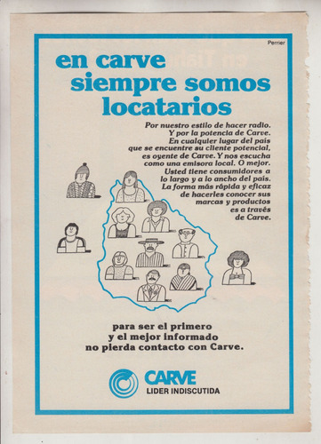 1979 Hoja Publicidad Vintage De Cx 16 Radio Carve Uruguay 