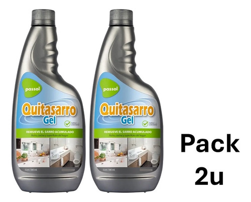 Removedor Sarro Quitasarro Passol Baño Cocina Pack 2u 500ml