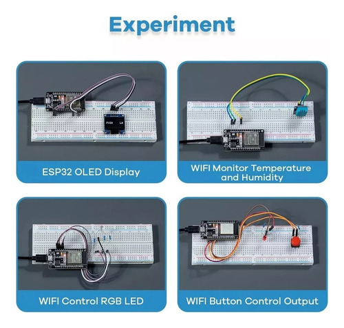 Kit Electrónica Básica Esp32 Wifi Oled Para Arduino Uno
