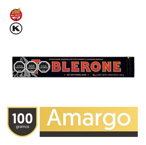 Imagen 1 de 5 de Chocolate Toblerone® Amargo 100 Grs