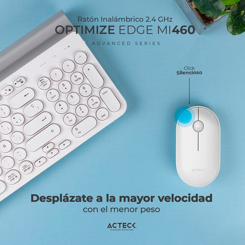 Mouse Acteck Optimize Edge Mi460 1600dpi Inalambrico Blanco
