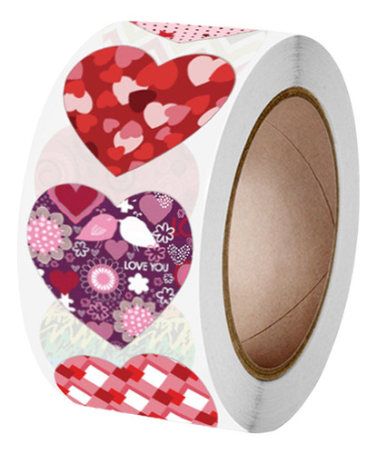 2 Paquete De 2-4 500x Pegatinas De Corazón, Rollo 2 Piezas