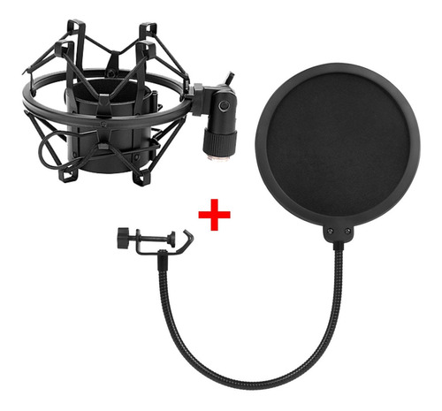 Kit Shock Mount Araña + Filtro Anti Pop Radio Locucion Envio