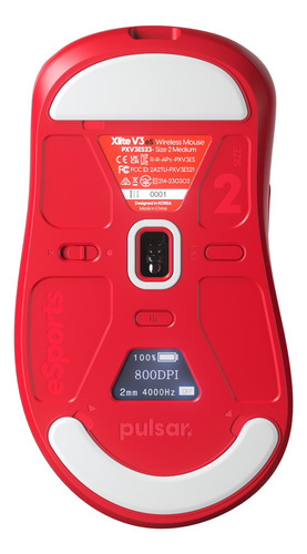 Mouse Pulsar Xlite V3 Es Edition Red 4k Wireless 65g Size2