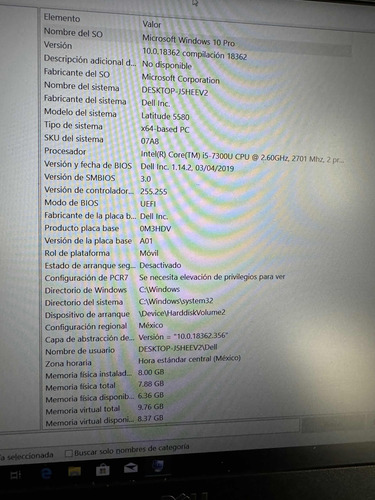Laptop Dell Latitude 5580 Core I5 Vpro 7ma Gen 8ram 15.6 (Usado)