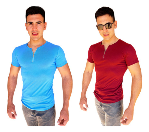 Pack X2 Remeras Entalladas Slim Fit Hom/ Calidad 100%premium