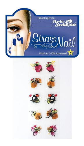 Kit 50 Adesivos Para Unhas Strass Nail, 100% Artesanal