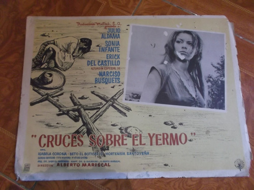Vintage Lobby Card De Tito Navarro En Cruces Sobre El Yermo!