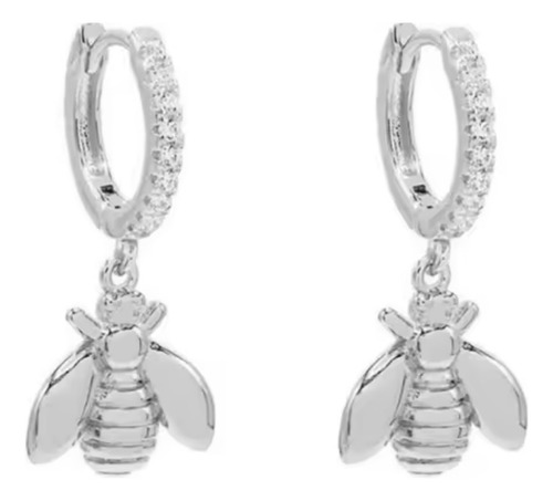 Aretes De Abeja Plata 925, Arracadas Con Dije De Abejas Hugg
