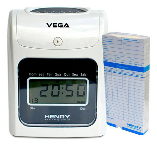  Vega relógio ponto com 200 cartões cartolina
