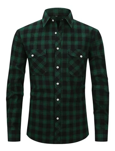 Camisa de cuadros verde hombre hotsell