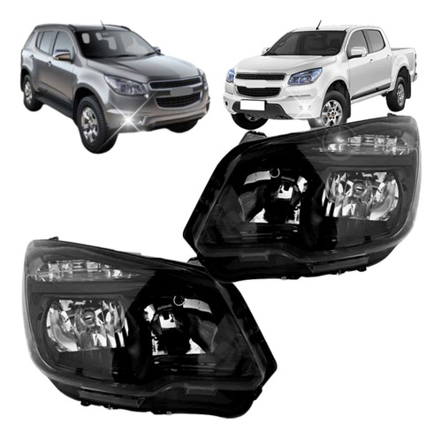 Farol Mascara Negra Para S10 Trailblazer 2012 2013 14 À 2016